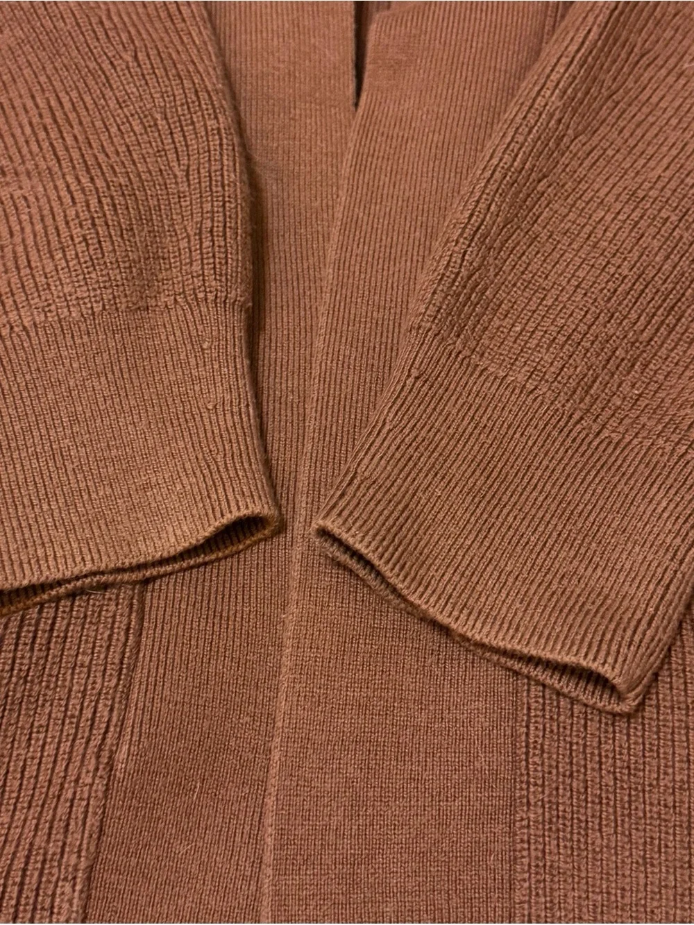 lululemon  merino wool blend  Ribbed long wrap sweater Brown Open-Front Cardigan